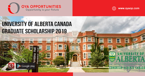 University of Alberta Canada Graduate Scholarship 2019