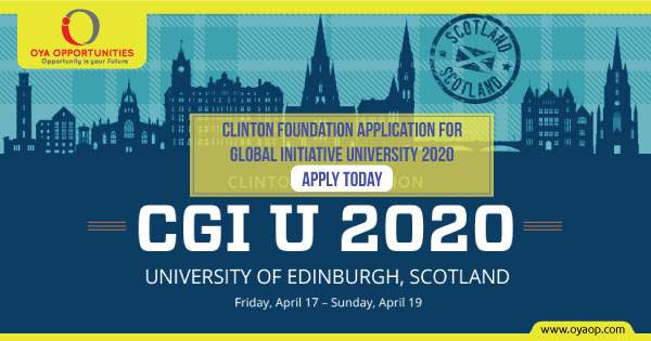 Clinton Foundation application for Global Initiative University 2020