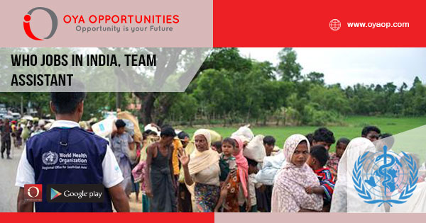 WHO jobs in India, Team Assistant