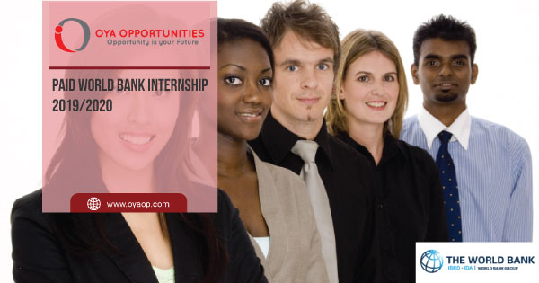 Paid World Bank Internship 2019/2020