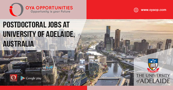 Postdoctoral Jobs at University of Adelaide, Australia