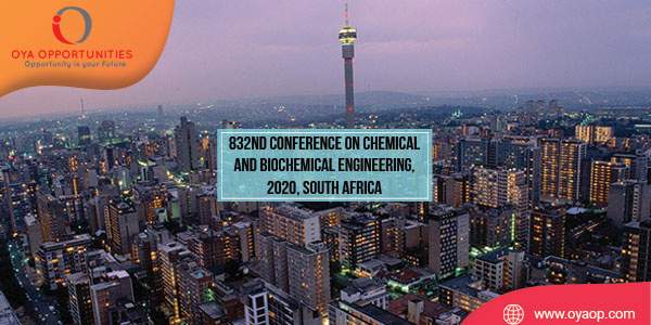 832nd Conference on Chemical and Biochemical Engineering, 2020