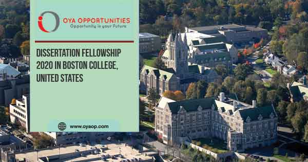 Dissertation Fellowship 2020 in Boston College, United States