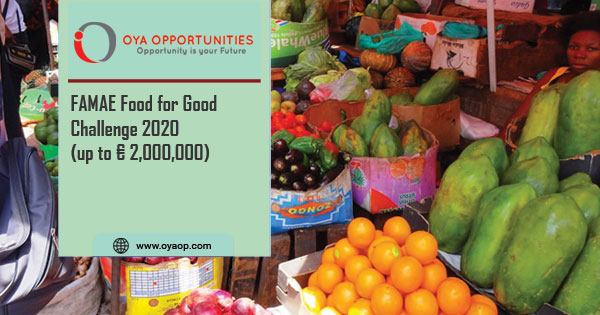 FAMAE Food for Good Challenge 2020 (up to € 2,000,000)
