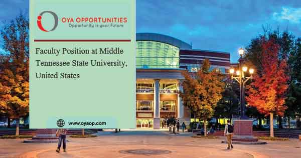 Faculty Position at Middle Tennessee State University