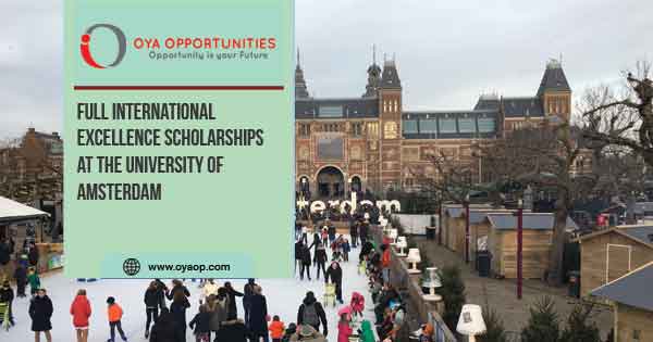 Full International Excellence Scholarships at the University of Amsterdam