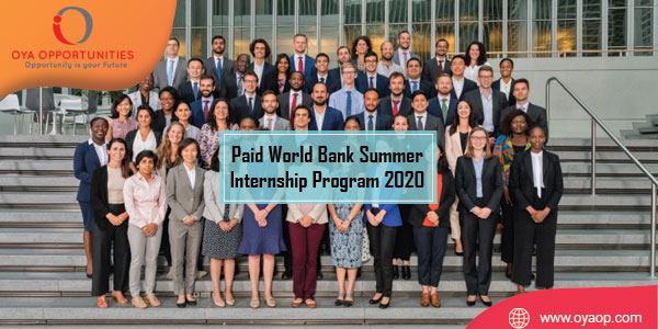 Paid World Bank Summer Internship Program 2020