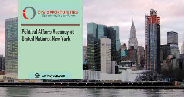 Political Affairs Vacancy at United Nations, New York