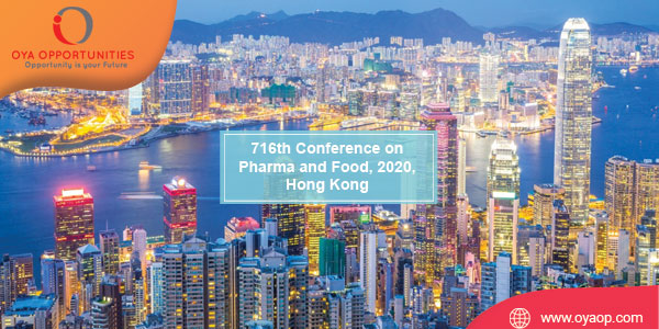 716th Conference on Pharma and Food, 2020, Hong Kong