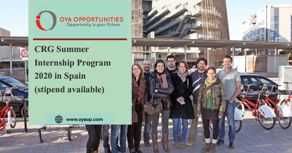 CRG Summer Internship Program in Spain (stipend available)