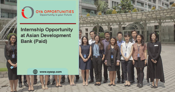 Paid Internship Opportunity at Asian Development Bank