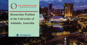 Researcher Position at University of Adelaide, Australia