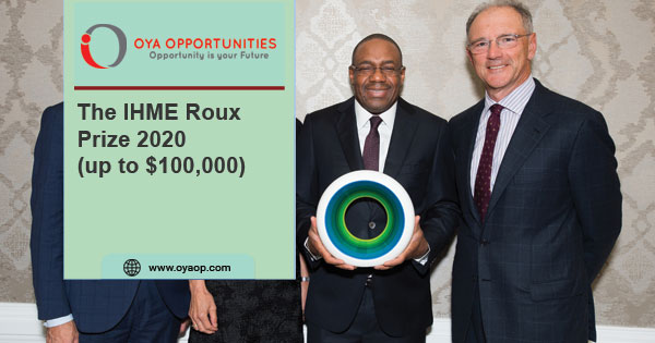 The IHME Roux Prize 2020 (up to $100,000)
