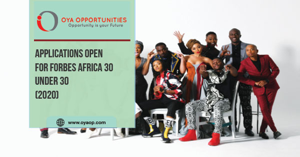 Applications Open for FORBES AFRICA 30 Under 30(2020)