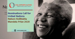 UN Nelson Rolihlahla Mandela Prize 2020