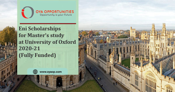 Eni Scholarships for Master's study at University of Oxford