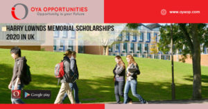 Harry Lownds Memorial Scholarships 2020 in UK