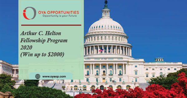 Arthur C. Helton Fellowship Program 2020 ( Win up to $2000)