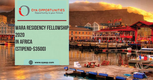 WARA Residency Fellowship 2020(Stipend-$3500)