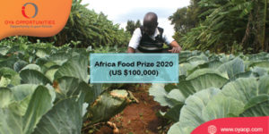 Africa Food Prize 2020 (US $100,000)