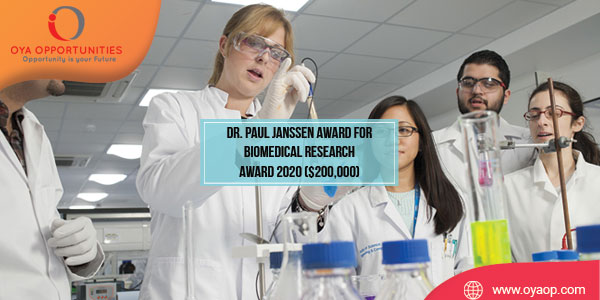 Dr. Paul Janssen Award For Biomedical Research Award 2020 ($200,000)