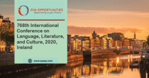 International Conference on Language, Literature, and Culture, 2020, Ireland