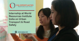 Internship at World Resources Institute India - Urban Transport & Road Safety