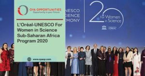 L’Oréal-UNESCO For Women in Science Sub-Saharan Africa Program 2020