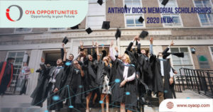 Anthony Dicks Memorial Scholarships 2020 in UK