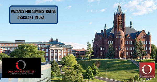 Vacancy For Administrative Assistant at Syracuse University in USA