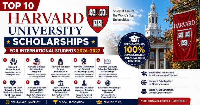 Top 10 Harvard University Scholarships for International Students (2026–2027)
