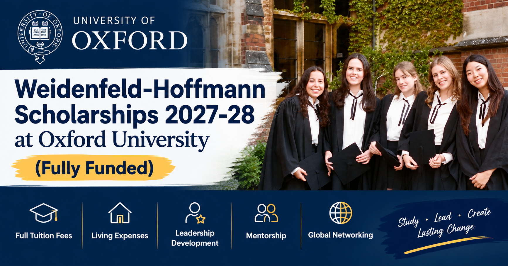 Weidenfeld-Hoffmann Scholarships 2027-28 at Oxford University (Fully Funded)