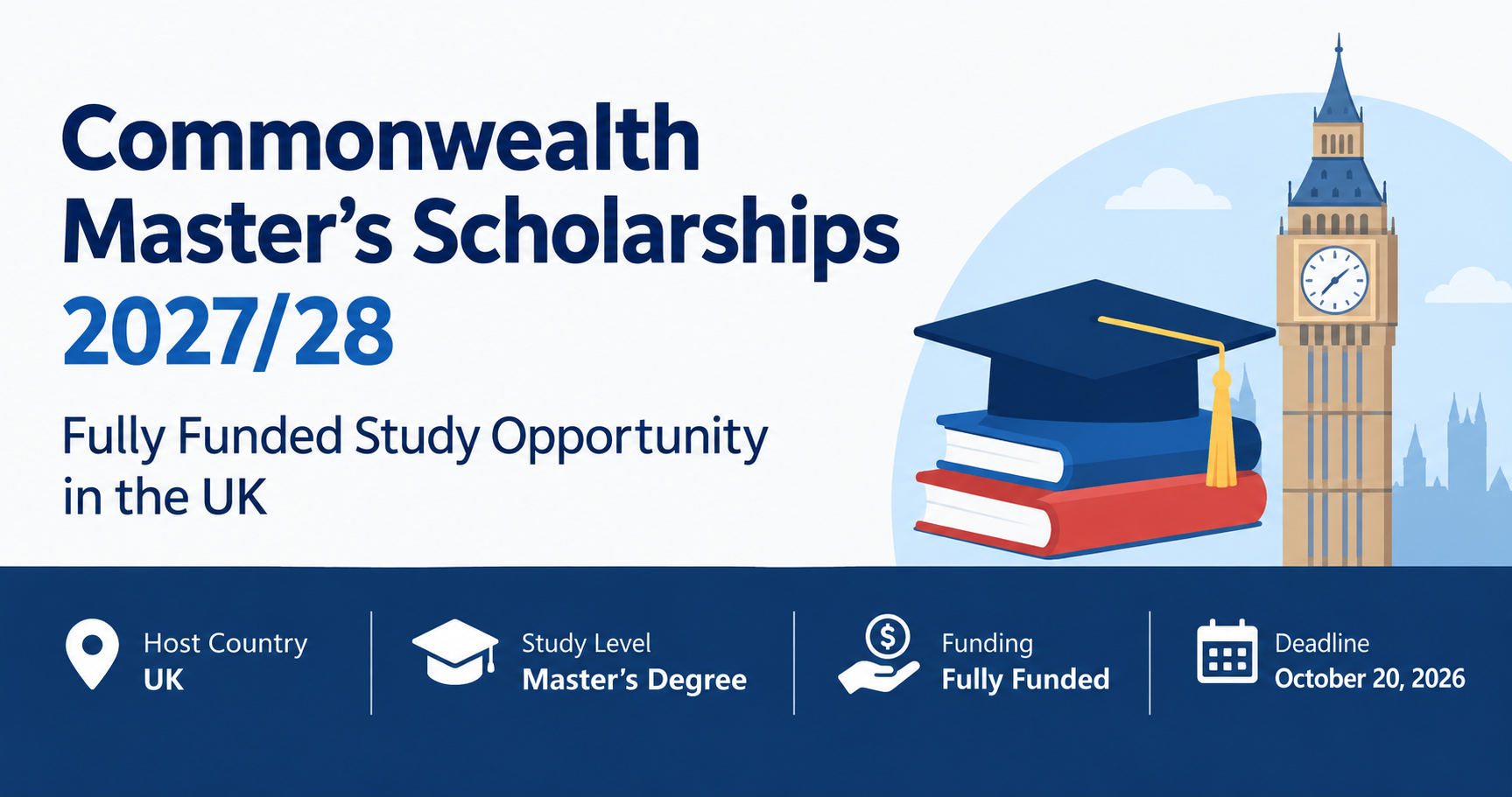 Commonwealth Scholarships 2027/28: Fully Funded