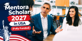 Make this image 600*315 with content Mentora Scholars 2027 in USA (Fully Funded)