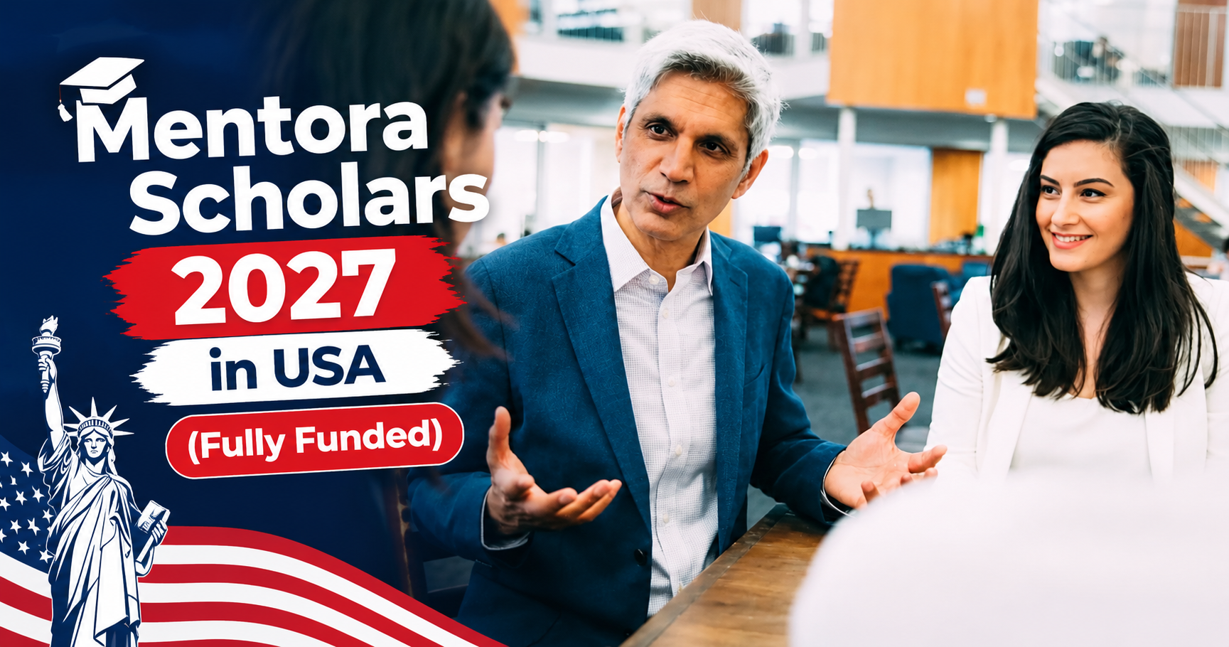 Make this image 600*315 with content Mentora Scholars 2027 in USA (Fully Funded)