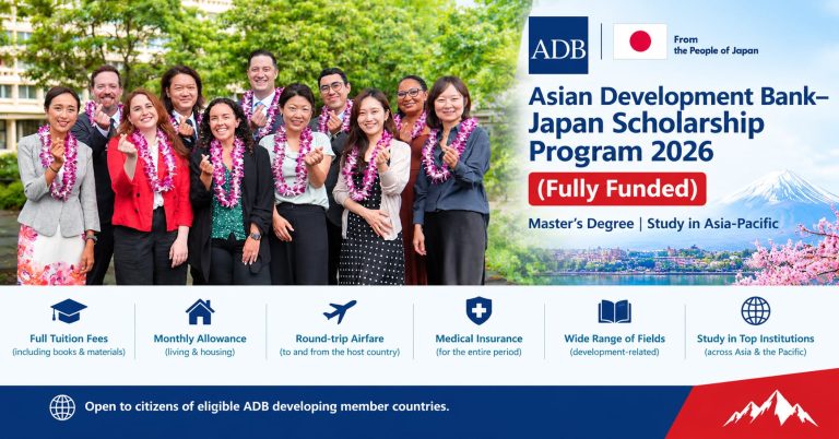 Asian Development Bank–Japan Scholarship Program 2026 (Fully Funded)