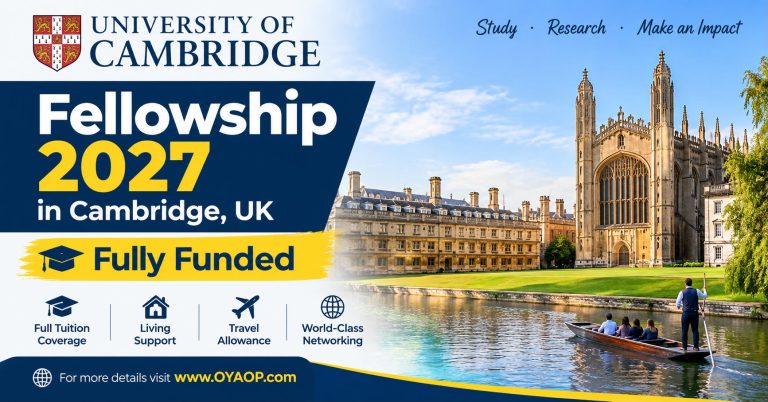 Fellowship 2027 in Cambridge, UK (Fully Funded)